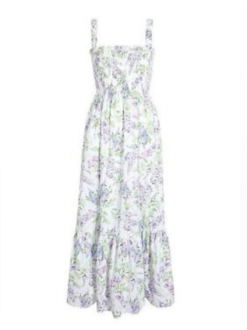 Hill House Home Anjuli Wisteria Dress with Lavender & Light Green Floral Print